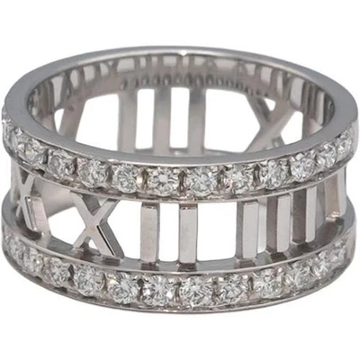 Anillo TIFFANY & CO. Colección Atlas Diamantes Redondos Oro Blanco 18k 0.60CT Talla 6 Foto 1 de 4