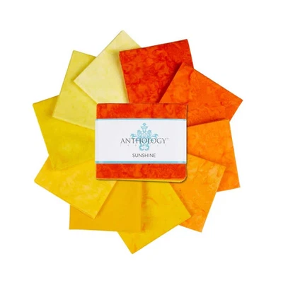 Telas Anthology - Lava Batiks Fat Quarter Paquete "Sunshine" -10 piezas -NUEVO Foto 1 de 4