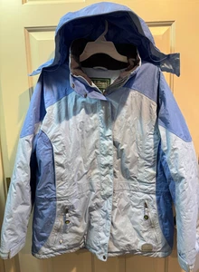 LL Bean Wintermantel Damen L reg hellblau Kapuze warm isoliert OPH15 - Bild 1 von 8