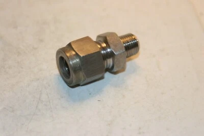 3/8 Tube x 1/8 MNPT 316ss Male Pipe Connector AYRA NOS - Image 1 of 3