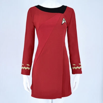 The Original Series Female Duty Red Dresses Cosplay Starfleet  Uniform Costumes - Image 1 of 4