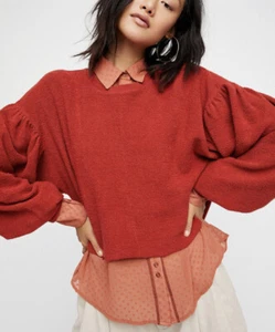 Free People Sleeves Like These Sweatshirt Pullover NWOT - Picture 1 of 2