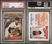 PSA 8 1993 Finest Refractors #164 Tom Henke PR /241 Texas Rangers POP22