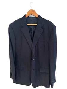 John W. Nordstrom Mens 46XL Black Linen Blazer Jacket 2-Button Notch Lapel Fully - Picture 1 of 11