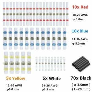100pcs Waterproof Solder Seal Sleeve Heat Shrink Butt Wire Connectors Terminals - Bild 1 von 7