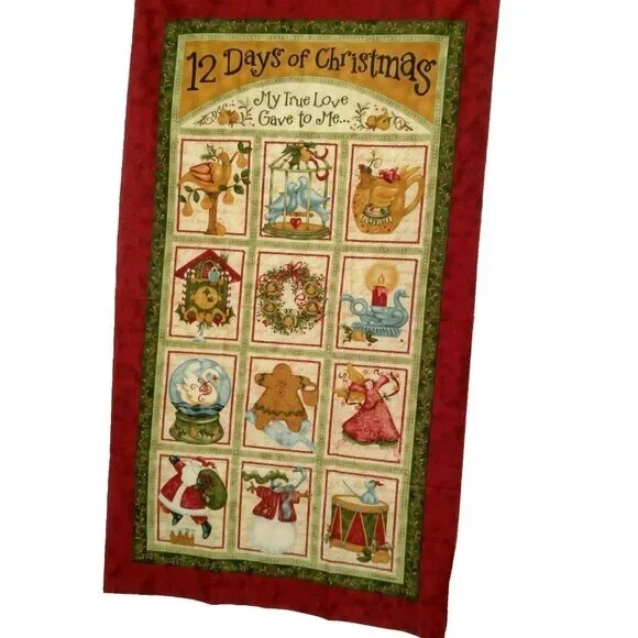 12 Days of Christmas by Nancy Halvorsen Fabric Panel Sewing Benartex Material - Image 1 of 1