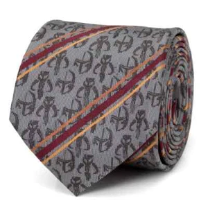 Star Wars Mando Stripe Gray Men's Tie - Picture 1 of 5