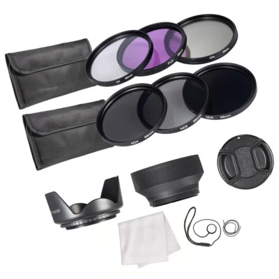 Andoer 58mm Lens Filter Kit +CPL+FLD+(2/4/8)+Lens Hoods/+ Kit T9S8 - Image 1 of 4