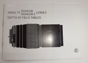 PHOTOGRAPHIE NOTICE MANUEL D'UTILISATION MINOLTA ROKKOR X LENSES - Photo 1 sur 3