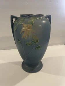 Roseville Vase (Blue) Floral Design 23-10” - Picture 1 of 7
