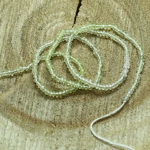 Prehnite Faceted Rondelle Beads 13 inch Briolette Natural Loose Gemstone Jewelry - Picture 1 of 3
