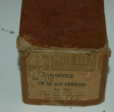 Imperial Songrecord Player Piano Roll I'm An Old Cowhand Fox Trot 09052   • 38.62$