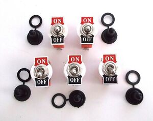 5 BBT On/Off 20 amp 12 v Heavy Duty Toggle Switches w/ Waterproof Boots