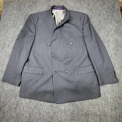 VINCI Traje Chaqueta Hombre 44R Gris 2 Botones Diseñado en Italia Rayas Carrera  Foto 1 de 4