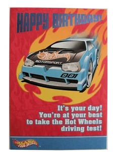Hot Wheels Racing Greeting Card Birthday - Racing Team License - Picture 1 of 5