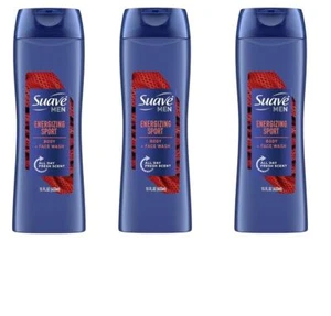 BL Suave Body + Face Wash Men 18oz each Energizing Bergamot +Wood *Three Pack* - Picture 1 of 1