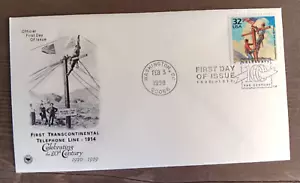 TRANSCONTINENTAL TELEPHONE LINE 1914 1910s DECADE CTC 1998 PCS CACHET FDC UNADDR - Picture 1 of 1