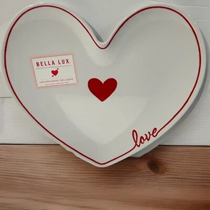 Melamine Bella Lux Valentine Heart Shaped ‘Love’ Serving Tray/Platter 14" NEW! - Picture 1 of 9