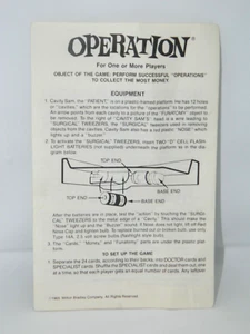 Hasbro Operation 1965 Replacement Game Instructions English & Spanish - Picture 1 of 2