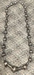 STERLING SILVER NAVAJO SQUASH BLOSSOM NECKLACE/SIGNED DJ - WATCH THE VIDEO - Picture 1 of 6