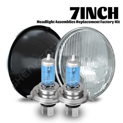 Faros halógenos redondos DRL de 7" pulgadas para camioneta Dodge D100 D200 D300 1969-1974 Foto 1 de 4