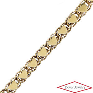 Designer 14K Gold Heart Link Bracelet NR