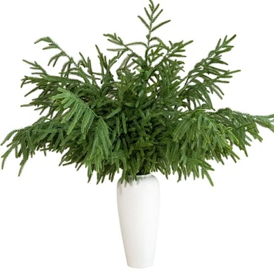 10 Piezas 36 Pulgadas Tallos Artificiales de Pino Norfolk Imitación Navidad Verde Evergree... Foto 1 de 4