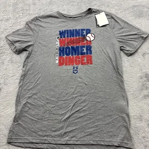 Under Armour Youth Size XL Baseball Shirt Winner Winner Homer Dinger Gray New - Picture 1 of 5