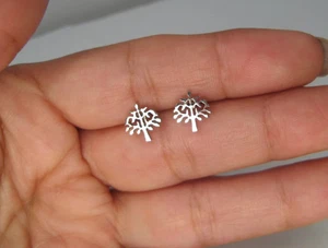 Tree of Life Hollow Stainless Steel Hypoallergenic Stud Small Earrings X - Picture 1 of 3