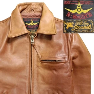 B-McCOY'S Steerhide Aero Stand mezza cintura giacca pilota singolo pelle taglia 34 - Foto 1 di 12
