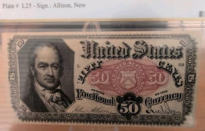 1875 FR# 1381 Fractional Currency 50¢ Fifth Issue Civil War, PCGS Choice VF35 - Picture 1 of 10