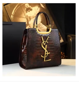 Luxury Crocodile Print Tote Bag – Women's Shoulder & Crossbody Handbag - Picture 1 of 5