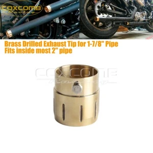 1x Brass 1-7/8" in Drilled Exhaust Muffler End Tip for Cafe Racer Bobber Chopper - Picture 1 of 6