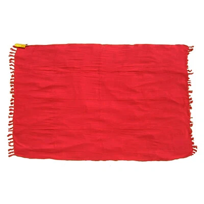 女士的夏威夷素色大号红色海滩包裹式遮瑕夏季 Pareo Luau Sarong — 第 1/2 张图片