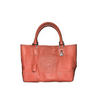 Loewe Amazona Orange Leather Satchel Handbag
