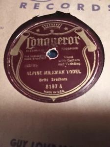 RARE BRITT BROTHERS Hillbilly Conqueror 78rpm Alpine Milkman Yodel - Picture 1 of 1