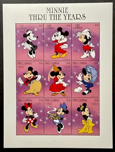 GAMBIA MINNIE DURCH DIE JAHRE DISNEY BRIEFMARKEN BLATT 9V POSTFRISCH 1997 PRINZESSIN COWGIRL - Bild 1 von 1