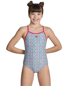 Arena Girls Starfish Lightdrop Back Swimsuit - Rose/Multi - Picture 1 of 5
