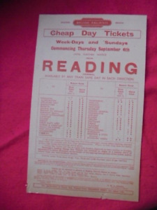 BR Handbill 1952 Reading West Aldermaston Bedwyn Bramley Kintbury Culham etc