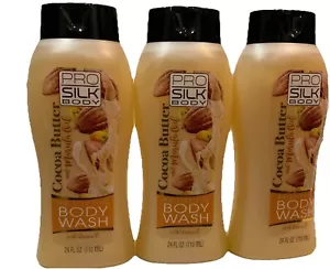 3x Pro Silk Body Shea & Cocoa Butter Moisturizing Body Wash w Vitamin E 24oz - Picture 1 of 3