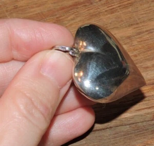 Colgante vintage de plata de ley 925 sólido hinchado corazón amor dije 5,9 g - Imagen 1 de 8