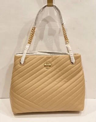 NWT TORY BURCH $660 KIRA CHEVRON TOTE BAG IN DESERT DUNE - Image 1 of 4