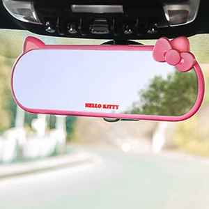 Universal Lindo Dibujos Animados KItty Gato Coche Espejo Trasero Decorado Dama Regalo Rosa - Imagen 1 de 4