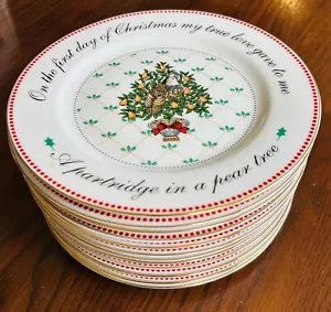 Vintage 12 Days of Christmas 8" Salatteller - Domestications Komplettset - Bild 1 von 12