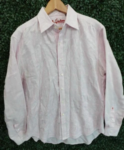 Robert Graham Paisley Light Pink Classic Long Sleeve Dress Shirt Men Size L - Picture 1 of 9