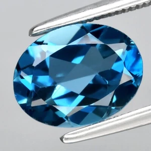 2.19ct 9x7mm VS Oval Natural London Blue Topaz Gemstone, Brazil - Picture 1 of 4