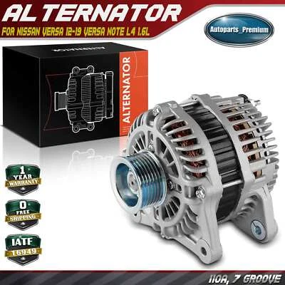 Nuevo Alternador para Nissan Versa 12-19 Versa Note L4 1.6L 110A 12V CW 7 Ranuras Foto 1 de 4