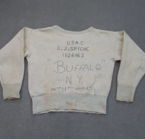Vintage Single V Sweatshirt US Army Marines Russell Style 40s 50s USMC Stencil - Picture 1 of 23