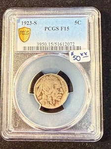 1923 S BUFFALO NICKEL PCGS F15 - Picture 1 of 4