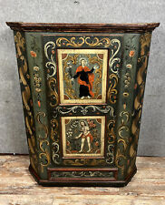 Superbe et rare armoire Bernoise de mariage en bois polychrome vers 1680
